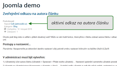 Zveřejnění odkazu na autora článku