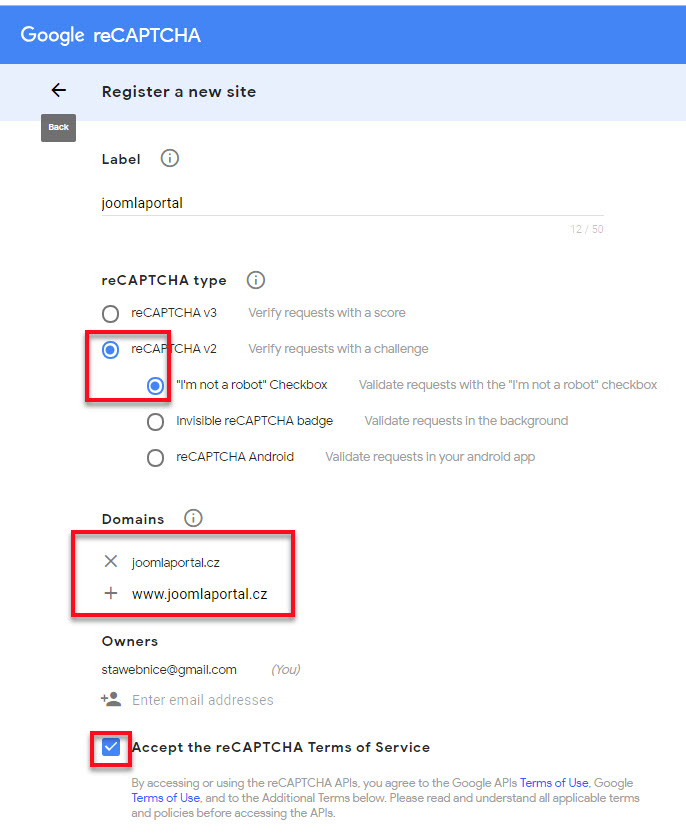 google recaptcha admin console 2 2cf27